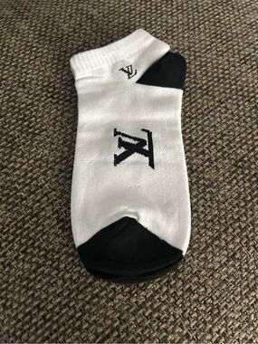 Men's White & Black Ankle Socks